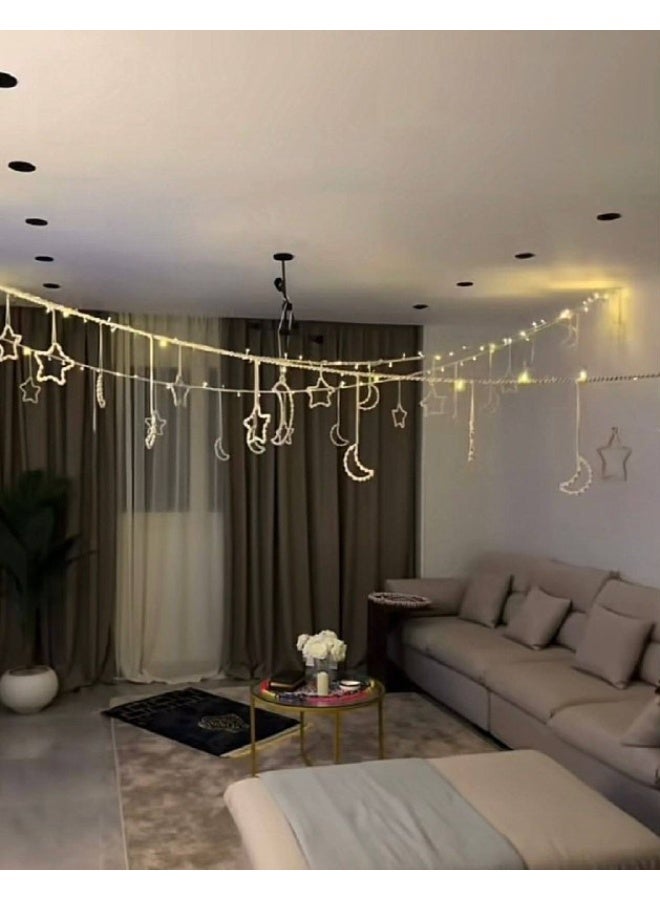 فرع زينه اضاءة رمضان مكرميات وهلال ونجوم ٩ متر - Image 1